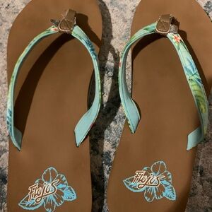 Flojos Brown and Green Sandals for Casual Comfort
